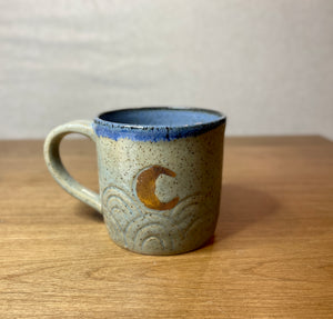 Gold crescent moon mug